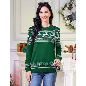 Dames lange mouwen lelijke kersttrui rendier gebreide trui tops