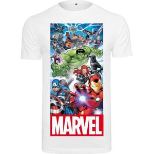 Merchcode The Avengers - Allstars Team Heren T-shirt - XS - Wit