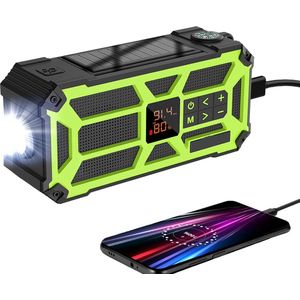 Noodradio – Draagbare Radio - Zwart met Groen