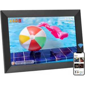 CLGP® Digitale Fotolijst met Wifi - Fotolijsten - Frameo App - HD Kwaliteit - Zwart