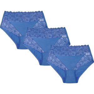 J&C 3-Pack Dames tailleslips met kant H 805 Blue - maat M