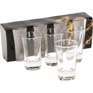 16x stuks glazen luxe shotglaasjes 5 cl - voor drankspelletjes/shotjes van glas
