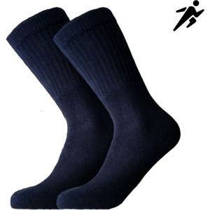 10 Paar Katoen Sportsokken - Unisex - Badstof - Zwart  maat 35-38