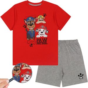 Paw Patrol Jongens, rood-grijze pyjama met korte mouwen