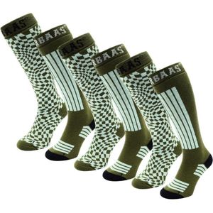 Poederbaas Skisokken - 6 paar - Olive Green - Maat 39/42