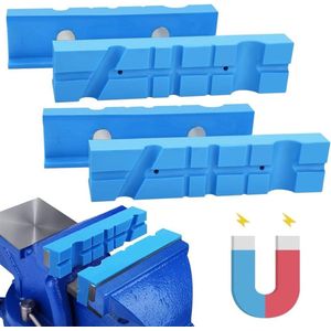 Bankschroef kaakpads magnetische zachte bank-multi-groef bankhoezen - 2 stuks.