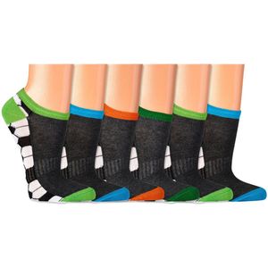 Sneakersokken voor kinderen | Thema: Voetbal | Maat: 23 t/m 42 | 6 paar