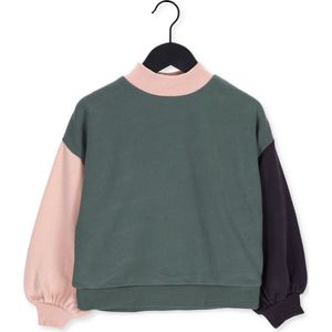 AO76 Violeta Sweater Block Truien & Vesten Meisjes - Sweater - Hoodie - Vest- Olijf - Maat 128