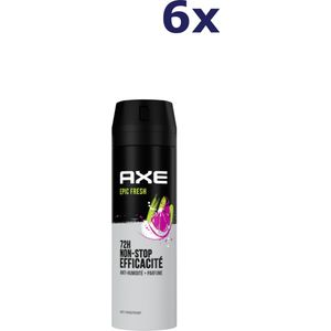 6x Axe 200ml deodorant anti-transpirant epic fresh