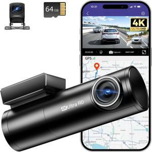 Dashcam voor auto voor en achter – Dual dashcam – Voor- en achtercamera – Autocamera – Full HD dashcam – Dashcam met nachtzicht – Dashcam met bewegingssensor – Groothoeklens – Parkeermodus – Loop recording – Dashcam met SD-kaart
