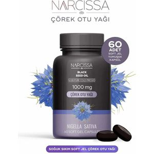 NARCISSA Pure Koudgeperste Zwarte Komijn Olie Capsules - 1000 mg 60 gel capsules