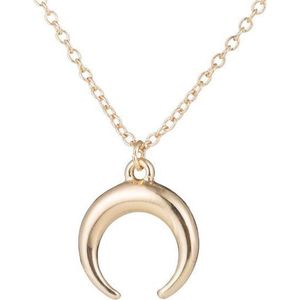 24/7 Jewelry Collection Maan Ketting - Halvemaan - Maansikkel - Hoorn - Goudkleurig
