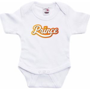 Prince koningsdag romper wit voor babys - koningsdag rompertje / kleding / outfit 56