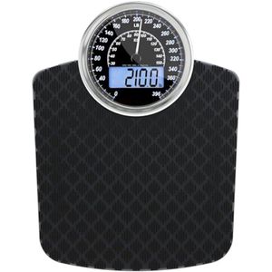 Hybride Personenweegschaal - 2-in-1 Digitaal en Analoog - Tot 180 kg - Dik Gehard Glas - Groot Scherm - Gemakkelijk Afleesbaar