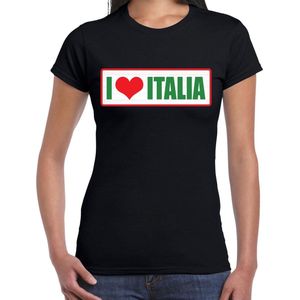 I love Italia / Italie landen t-shirt zwart  dames - Italie landen shirt / kleding - EK / WK / Olympische spelen outfit XS