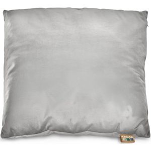 KADAX Sierkussen van velours, 46 x 46 cm, hoofdkussen met anti-allergische vulling, zachte kussenhoes met ritssluiting, bankkussens in 3 kleuren (grijs)