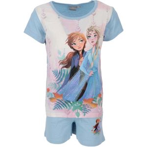 Disney Frozen - Shortama - Korte broek en shirt - blauw - Anna en Elsa - pyjama - maat 98