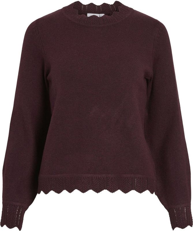 Vila - Vinikolina O-neck Knit Top - Trui - Fig/Melange - Dames
