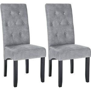 Rootz fluwelen eetkamerstoelen - elegante stoelen - stijlvolle zitplaatsen - ergonomisch ontwerp - luxe fluweel - duurzaam houten frame - 47 cm x 42 cm x 107 cm