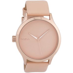OOZOO Timepieces - Rosé goudkleurige horloge met zacht roze leren band - C9431