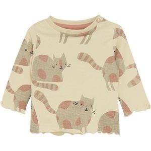 Noppies - Twain - T-shirt - Meisjes - GOTS-gecertificeerd Katoen - All-over Print met Poezen