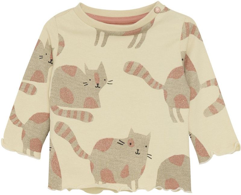 Noppies - Twain - T-shirt - Meisjes - GOTS-gecertificeerd Katoen - All-over Print met Poezen