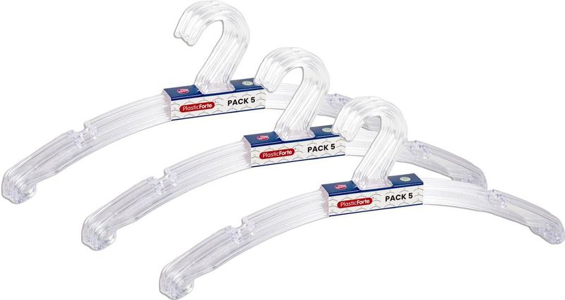 Plasticforte - Kledinghangers - Transparant - 15x - Kunststof - 42 x 18 cm
