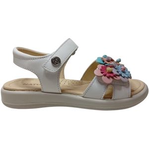 Naturino - Brahma - Mt 24 - velcro's multi color bloemen lederen sandalen - wit