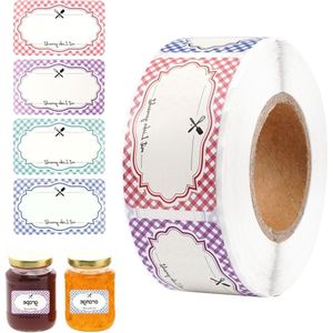 Pack of 500 Self-Adhesive Labels for Labelling Jam Jars, Gift Bags, Stickers, Homemade Labels for Storage Boxes