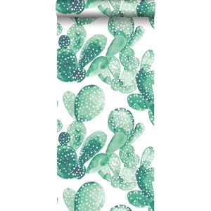 HD vliesbehang effen betonlook intens smaragd groen - 138903 van ESTAhome