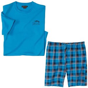 ATLAS FOR MEN - Geruite zomerpyjama Blue Lake - Heren - Verkrijgbaar in grote maten - XXL
