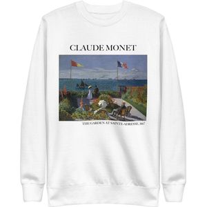 Claude Monet 'De Tuin bij Sainte-Adresse' (""The Garden at Sainte-Adresse"") Beroemd Schilderij Sweatshirt | Unisex Premium Sweatshirt | Wit | XXL