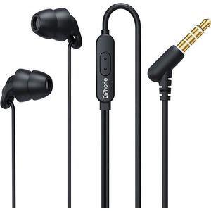 DrPhone SilencePro - Comfortabele 3.5mm Jack - In-Ear Oordoppen met Passieve Ruisonderdrukking en Kristalhelder Geluid - Zwart