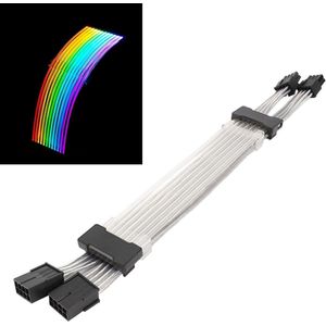 ARGB-verlengkabel 330 Mm - 2x8PIN - Synchronisatiekabel - Moederbord-uitbreidingsset - RGB PSU-kabelverlenging - Gamingcomputer .