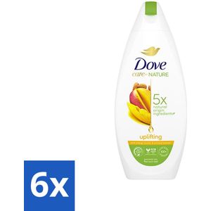 6 x Dove Care By Nature - Uplifting - Douchegel - Mangoboter & Almond Extract - 225 ml - Douchegel - Dove - Mangoboter - Amandelextract - Hydraterend