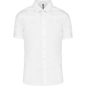 Heren stretch overhemd korte mouwen merk Kariban maat S Wit
