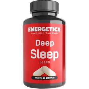 EnergeticX Deep Sleep – Natuurlijke Slaappillen Zonder Melatonine – Valeriaan, Kamille, Passiebloem, Lavendel, Rhodiola – Niet Verslavend – 60 Vegan Capsules