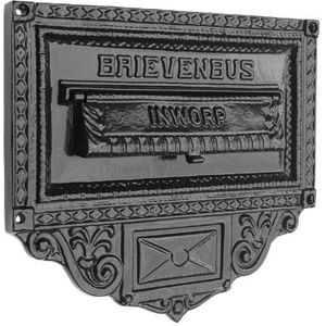 Brievenbus Muurplaat - Zwart - Alu