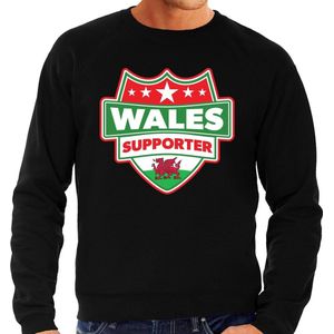 Wales supporter schild sweater zwart voor heren - Wales landen sweater / kleding - EK / WK / Olympische spelen outfit XXL