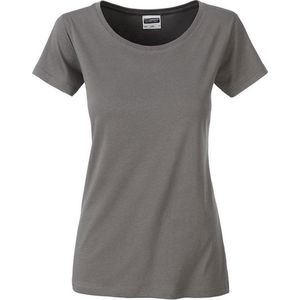 James and Nicholson Dames/dames Basic Organic Katoenen T-Shirt (Midden-Grijs)