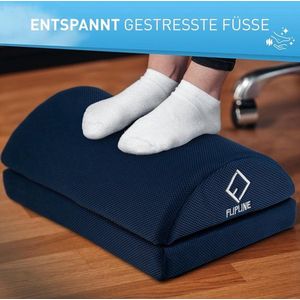 Blauwe voetsteun bureau - afneembaar en wasbaar - in hoogte verstelbaar - antislip voetenbank - kantoor en thuiskantoor accessoires - ergonomisch - verstelbare voetenbank