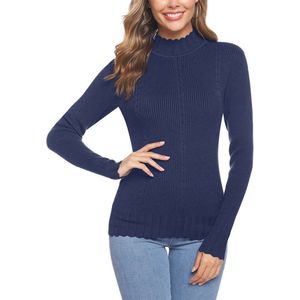 Dames gebreide pullover met rolkraag voor winter