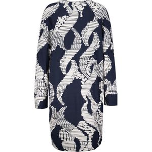 DIDI Dames Comfy loose dress printed 3/4 in Darkblue met Dancing dots print maat 44