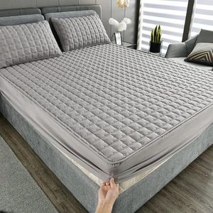 Hoeslaken grijs gewassen katoen stof sprei matrasbeschermer topper (maat: 80x200 cm/hoog 10-25cm)