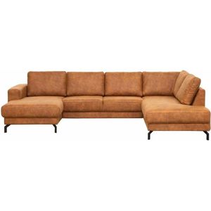 Hoeksalon Diano Preston Cognac | U-zit | Ottoman Rechts