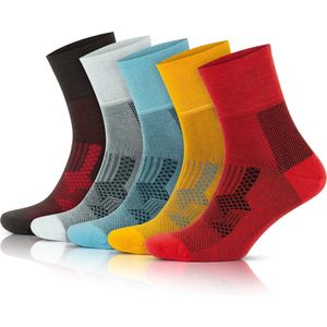 GoWith-bamboe crew sokken- diabetes sokken- 5 paar-naadloze sokken-hardloop sokken-sokken heren-dames sokken-cadeau sokken-40-44