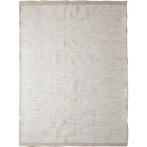 Matta - Scandi Grey White Rond Vloerkleed - 200 rond - Rond - Laagpolig,Rond,Structuur Tapijt - Modern - Beige, Grijs