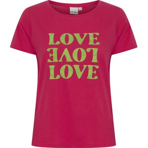ICHI T-shirt IHKAMILLE met Printopdruk Roze/ Groen