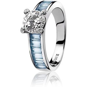 ZINZI zilveren ring blauw ZIR775B