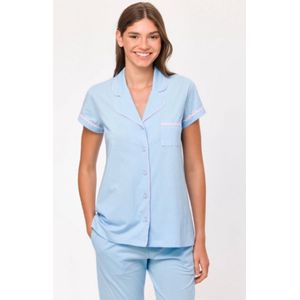 Woody - Dames Pyjama - Lichtblauw - XXL